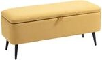 HOMCOM Sitzbank mit Stauraum f&uuml;r Flur bis 150 kg 101 x 38,5 x 44,5 cm Gelb 