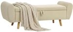 HOMCOM Sitzbank mit Stauraum Cord-Optik Bettbank 150 x 45 x 51 cm Beige 