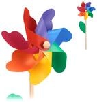 Relaxdays Windrad 2er Set, Dekowindrad f&uuml;r Kinder und Erwachsene, Windm&uuml;hle f&uuml;r