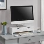 [en.casa] Monitorst&auml;nder M&auml;ntt&auml; mit 2 Schubladen Monitorerh&ouml;hung 50x18x13cm