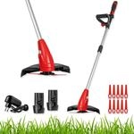 WALTER Akku Rasentrimmer 12V inkl 2X Li-Ion Akku, Schnellladeger&auml;t | 8500...
