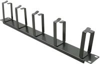 Helos 19" Rangierpanel mit 5 Metall B&uuml;geln, 1 HE, Rangierfrontplatte, schwarz