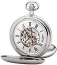 REGENT Herren Taschenuhr Savonnette Skelett 51 MM Mechanischer Handaufzug...