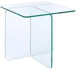Beistelltisch Glas transparent quadratisch 50x50 cm modern 46 cm hoch Amisk