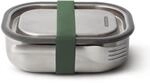 BLACK + BLUM Edelstahl Bento Brotdose, 600 ml, Olive | Luftdicht, Herausnehmbare