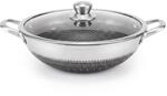 Wok Bratpfanne Edelstahl 32 cm Wabenstruktur alle Herdarten inkl. Induktion 