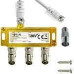 TronicXL 3-Fach Sat Splitter IEC Verteiler Antennenverteiler 3fach TV Kabel Adapter