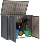 vidaXL Gartenlagerbox Schwarz 151,5 x 82 x 110,5 cm Stahl