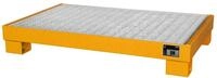 eurokraft | Stahl-Auffangwanne | LxBxH 800 x 1300 x 205 mm | lackiert orange...