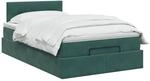 vidaXL Ottoman Bett mit Matratze Dunkelgr&uuml;n 120 x 190 cm Samt