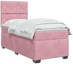 vidaXL Boxspringbett mit Matratze mit Kopfteil Rosa 80 x 200 cm Samt