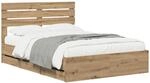 vidaXL Bed Frame with Storage and Headboard Artisan Oak 160 x 200 cm