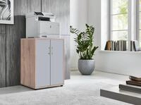 BMG M&ouml;bel Druckerschrank B&uuml;rokommode 74 cm hoch mit 2 T&uuml;ren, 3 Einlegeb&ouml;den,