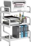 HOMCOM Druckerst&auml;nder Druckertisch mit 3 Ebenen Stauraum 55x40x77cm Wei&szlig; 