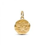 PANDORA Weizen Medaillon Charm, 14 Karat vergoldet, Cubic Zirkonia, Moments und ME