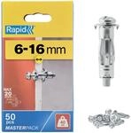 Rapid Metall-Hohlraumd&uuml;bel M5 mit Schraube f&uuml;r Gipskarton 6&ndash;16 mm | Bis 40 kg