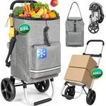 Einkaufstrolley klappbar 55L, mit k&uuml;hlfunktion, Rucksack, bis 50 kg, XXL 