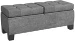 HOMCOM Sitzbank mit Stauraum Polsterbank bis 180kg 116x41x47 cm Grau |...