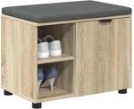 vidaXL Flurbank mit Kissen mit Regal Sonoma-Eiche 60 x 38 x 46 cm