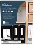 MediaRange: Universal-Etiketten 99,1 x 33,9 mm, wei&szlig; | 800 Etiketten | stark haftend