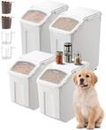 VEVOR Reis-Aufbewahrungsbeh&auml;lter Vorratsdosen Hundefutterspender 4 Stk. 2 x 15 L /