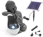 esotec Solar Gartenbrunnen Wasserspiel Buddha au&szlig;en Akku & LED 101330 | Solar