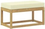 vidaXL Outdoor Hocker Bank Massivholz Akazie Wei&szlig;
