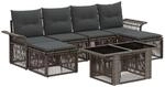 vidaXL Gartensofa-Set 7 STK. Grau und Dunkelgrau Poly-Rattan