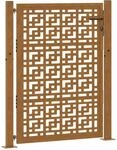 vidaXL Gartentor 100x125 cm Verwitterungsstahl Kreuzdesign