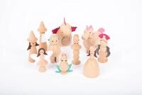 TickiT 73496 Verzauberte Holzfiguren, [White, Black, Green, Brown, Pink, Pink]
