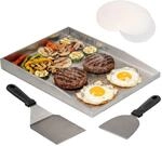 eluno Plancha Grillplatten Set inklusive 1x Plancha-Platte, 1x Grillwender, 1x