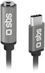 SBS Audio-Adapter 3,5 mm Klinke auf USB-C, Metallstecker, f&uuml;r Smartphones,