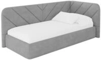 ALTDECOR Jugendbett ohne Matratze - FIKY 100x200 Grau | Kinderbett Polsterbett