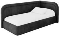 ALTDECOR Jugendbett mit Matratze - JOVY 100x200 Schwarz | Kinderbett Polsterbett