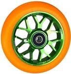 F26 Stunt Scooter Rolle, Spy7, 110 mm, Gr&uuml;n/PU Orange | mit ABEC 11...
