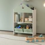 [en.casa] Kinder B&uuml;cherregal Vipsali Kinderregal in Hausoptik mit 2 faltbaren