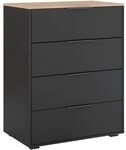 Vicco Kommode Betti, Anthrazit/Sonoma, 30 x 83.6 cm | mit 4 Schubladen,...