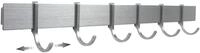 Designfabrik Hamburg Hakenleiste | 40 cm Silber | Ohne Bohren | 6 Haken |...