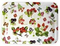 Lashuma Sandwichtablett XXL, K&auml;setablett Rechteckig, Druck: Waldbeeren, Buntes