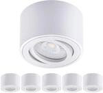 Oktaplex 6 St&uuml;ck Aufbauspot Lile Wei&szlig; inkl. LED Modul 4,8W 380lm | 230V, 3000K