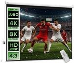 HOMCOM Beamer Leinwand 100" 203 x 152cm 4:3 HD 4K mit Fernbedienung Wei&szlig; 