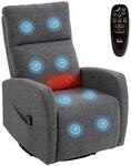 HOMCOM Relaxsessel Fernsehsessel W&auml;rme und Vibrationsmassage Dunkelgrau |...