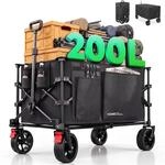 Homecall Bollerwagen Faltbar 200L+80L, All-Terrain Breitreifen, K&uuml;hltasche 