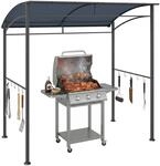 Outsunny Grillpavillon Pergola Wasserabweisend 215 x 150 x 220 cmGrau 