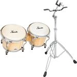 XDrum Bongos Pro Natur Set inkl. St&auml;nder, 2 Trommeln ("macho" und "hembra") 