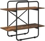 vidaXL B&uuml;cherregal 2 Ebenen 60 x 35 x 70 cm PB R&auml;uchereiche | Holzwerkstoff...