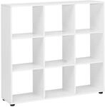 FineBuy B&uuml;cherregal Wei&szlig; mit offenen F&auml;chern, Standregal Raumteiler |...