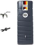 4rain Slim Regentonne Wandtank Komplett-Set 650 Liter, Graphite Grey | inkl.