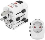 Weltreiseadapter Universal 3‑polig f&uuml;r &uuml;ber 150 L&auml;nder | Reiseadapter Weltweit