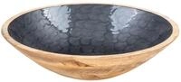 levandeo Sch&uuml;ssel 35cm Mango Holz Grau Perlmutt Emaille Schale Bowl...